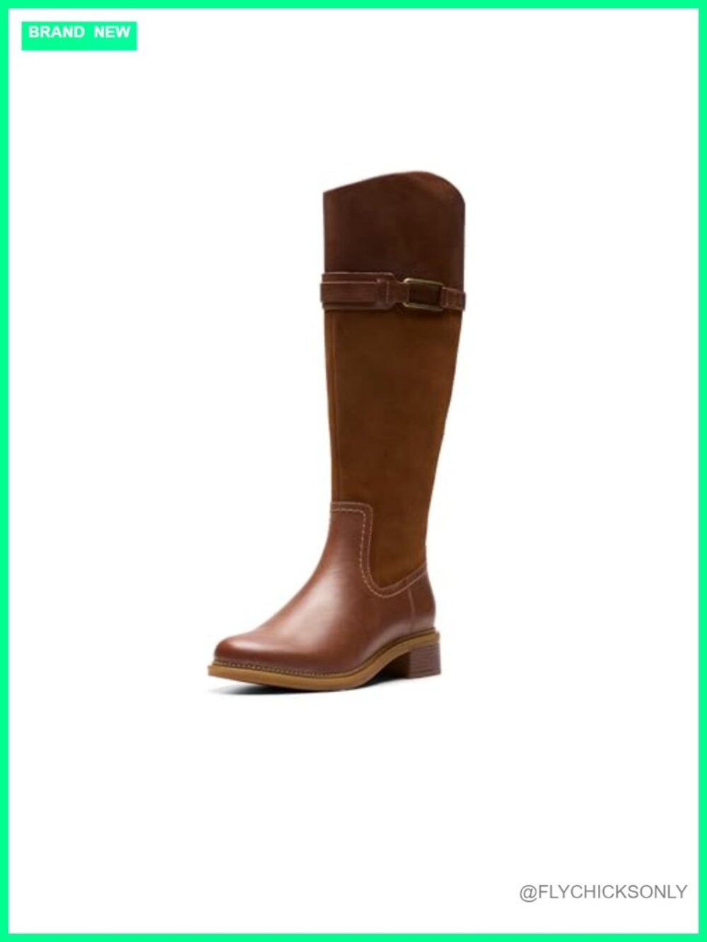 Clarks Maye Carly Knee-High Leather Boots Ultimate Comfort Zip